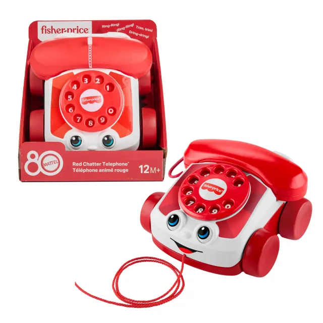 Fisher-Price Chatter Telephone trektelefoon rood 80 jaar
